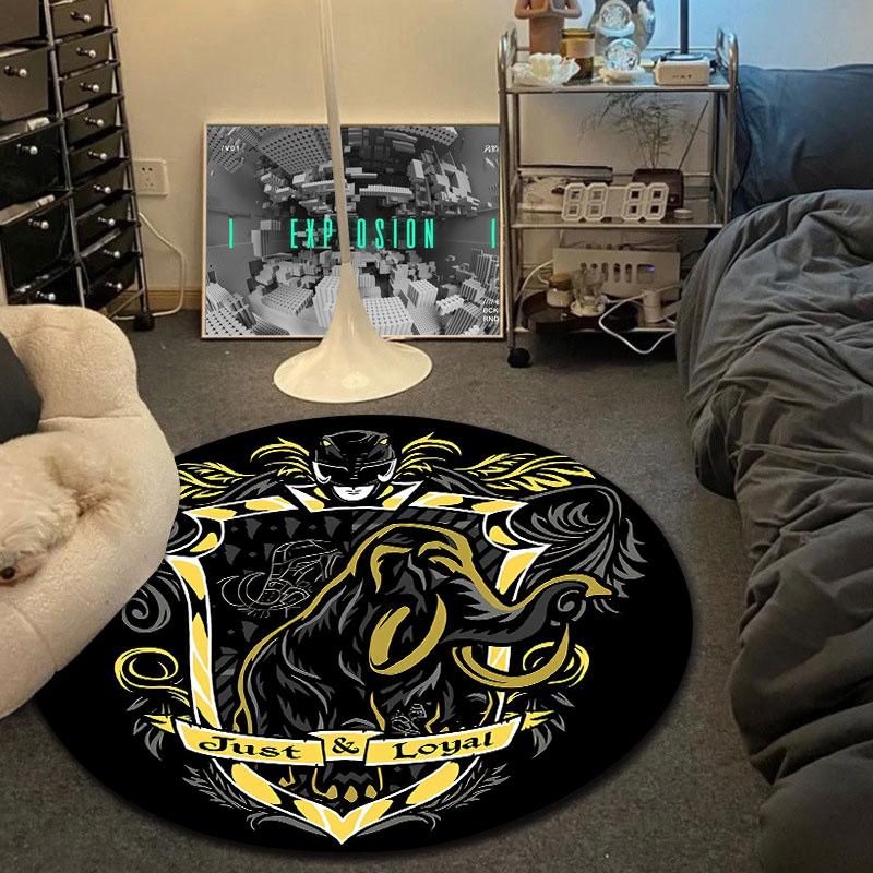 Chic Round Tattoo Multicolor Rug Mat, Non-Slip Floor Mat for Entryway