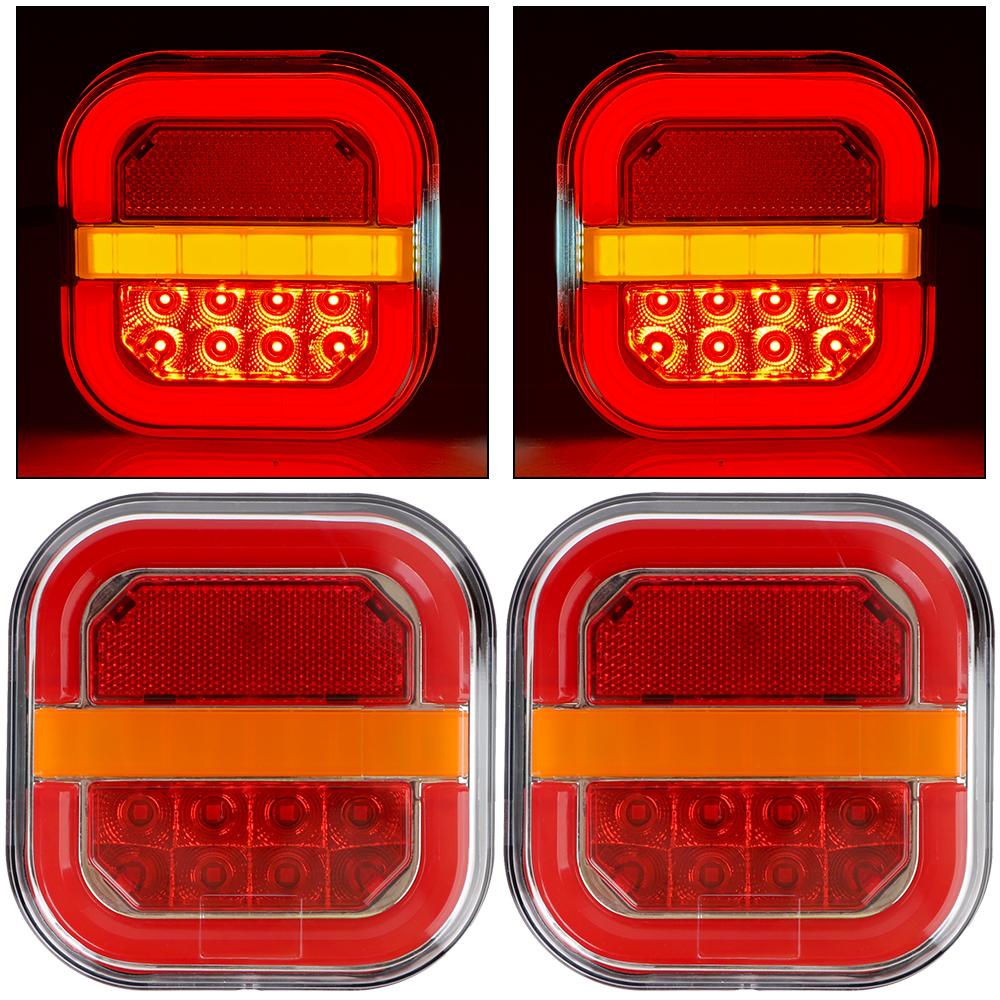 Car Tail Lamp Taillight Turn Signal Indicator for Truck UTV ATV Van Square Car Accessories License Plate Lamp 28 LED 12V 24V