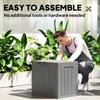 73L Plastic Garden Storage Box, Outdoor Storage Box with Handles, Waterproof Outdoor Storage Container, Khaki