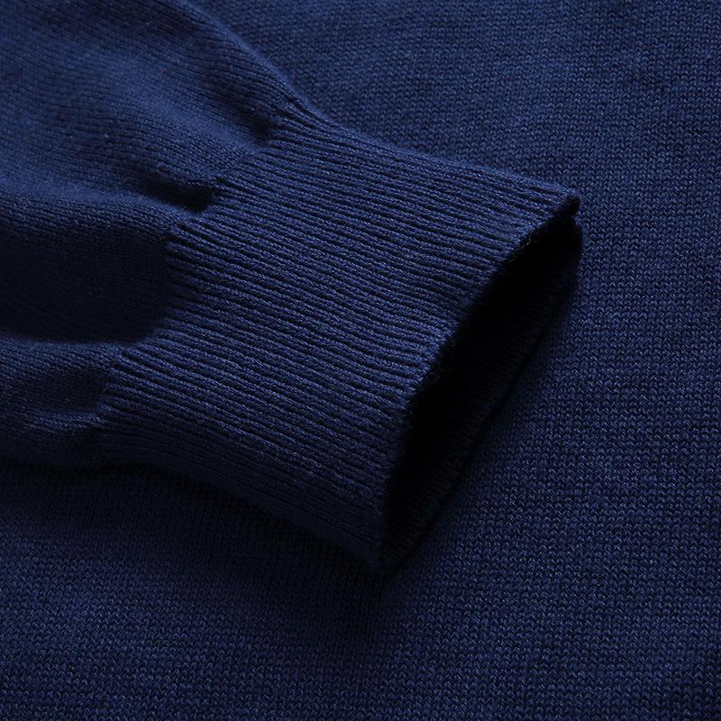 Men's Solid Color Knit V-Neck Cardigan Sweater - Spring/Autumn Business Outerwear