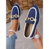 Women's Large Size Single Shoes New Shallow Chain One Foot Pedal Casual Flat Casual Shoes