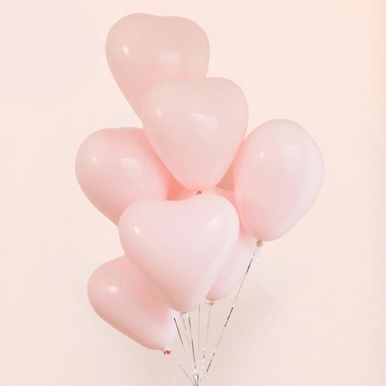 100 Pcs Birthday Party Balloons Solid Color Heart Shape Flexible High Elasticity Emulsion Create Atmosphere Bridal Shower Multi Colors Party Decor