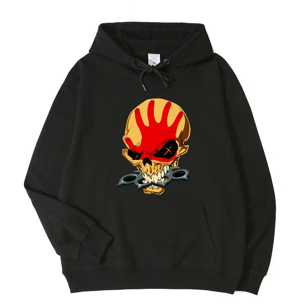 Podzimní/Zimní Rapová Kapela Five Finger Death Punch Mikina Fleecová Teplá Mikina Volná Móda Pánská a Dámská Mikina s Kapucí Dlouhý Rukáv