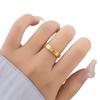 Anello Quadrato Temperamento Premium con Singolo Diamante in Acciaio al Titanio Anello per Coppia Femminile