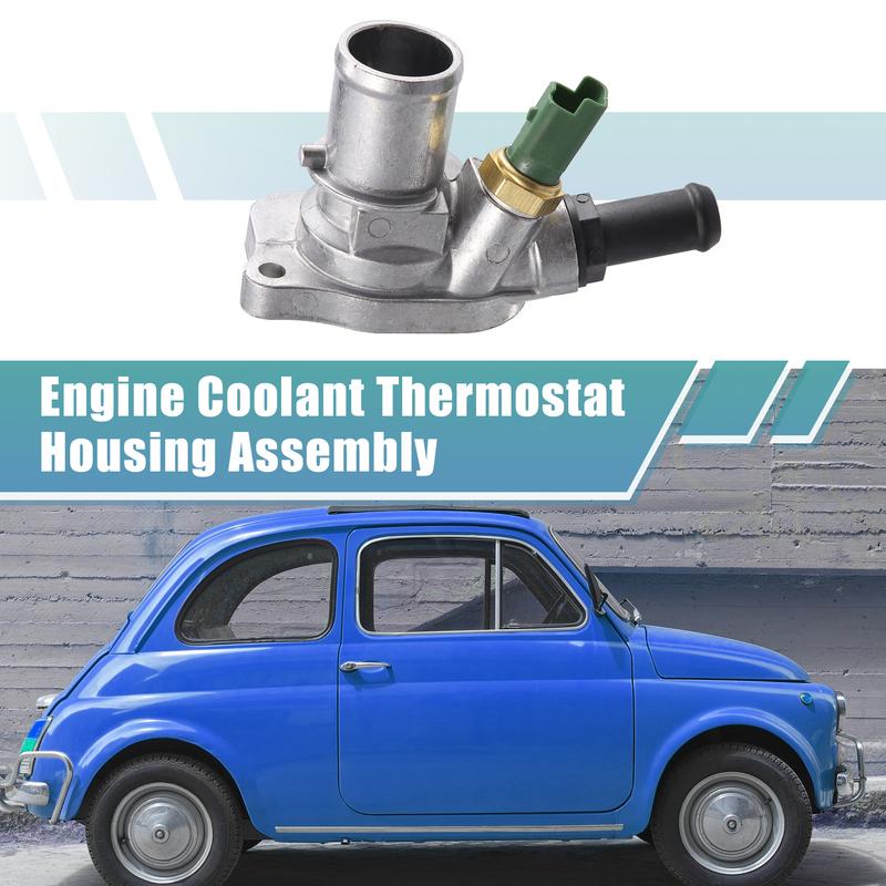 X Autohaux Auto Engine Coolant Thermostat Housing Assembly 5571 for Fiat 500 2007- Car Thermostat Accessories