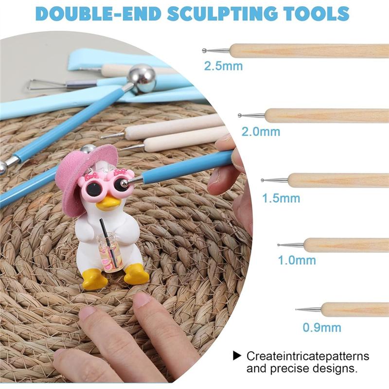 

14 Pcs Clay Tool Set,Blue Clay Tool Modeling Clays Tools, Polymer Clays Tools For For Adults, Pottery Craft, Dotting