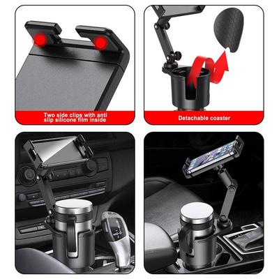 Suporte para copos de carro com suporte para telefone 2 em 1, suporte para copos, suporte para carro para celular, suporte ajustável para celular, suporte para automóvel