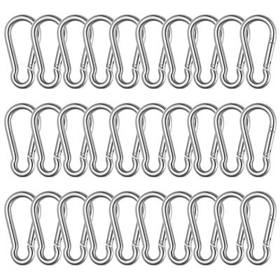 FUPUTWO Stainless Steel Carabiner Keychain with Spring Drop Prevention Hook, Small, Outdoor, (4cm)