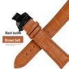 Genuine Leather Rose Gold & Silver Bamboo Pattern Quick Release Watch Strap with Butterfly Buckle (20mm/22mm)