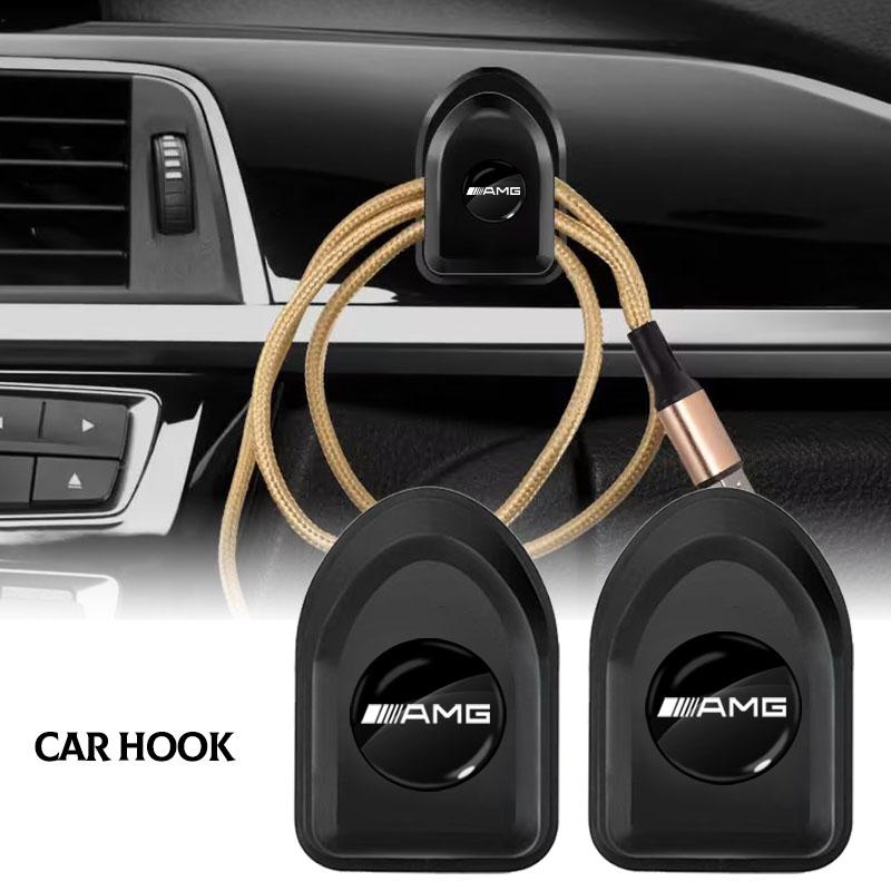 Mini Car Hooks Black Self Adhesive Invisible Hooks Interior Storage Holder For Mercedes Benz AMG W212 W205 W246 W177 W176 W213 GLC GLE GLS ML Welcome