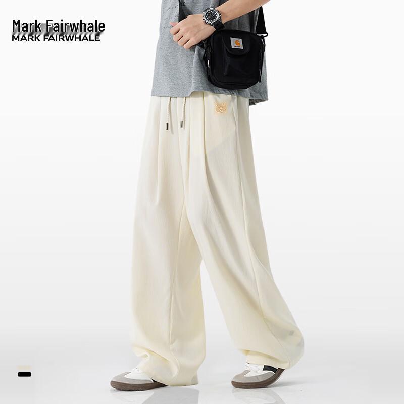 

MARK FAIRWHALE Men s Ice Silk Loose Straight-Leg Track Pants 3XL