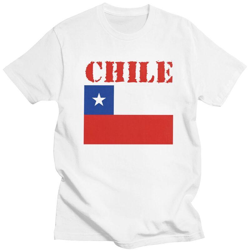 Custom Fashion Chile Flag T Shirts Men Tshirts Streetwear Tee 100 Cotton Slim Fit Tshirt Gift