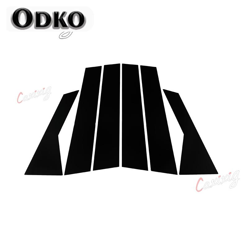 6 Pcs Car Glossy Piano Black Window Pillar Posts Door Trims Cover Sticker for VW Jetta    Auto Exterior Accessories