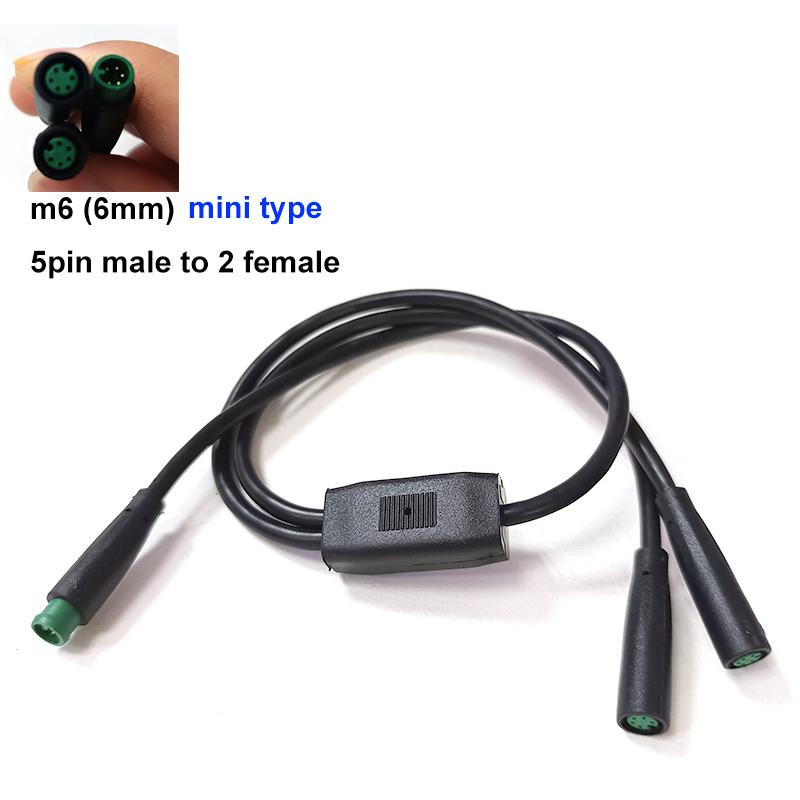 6mm M6 2 3 5 Pin 1 male to 2 female Splitter Julet Electric Butt Cable Plug Connector for ebike waterproof Signal Sensor cord V