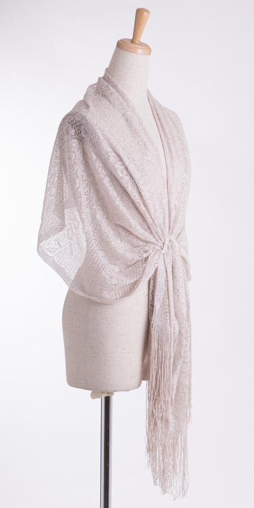 Aurora Pearl Lame Shawl for and Formal Occasions Japanese-made (Floral Pattern) Weddings, Receptions, Parties,