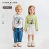Dziecięcy T-shirt z długim rękawem z czystej bawełny