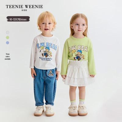 Dziecięcy T-shirt z długim rękawem z czystej bawełny