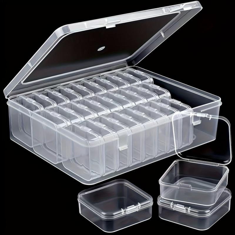 2025 Transparent Plastic Bead Storage Box with 30 Compartments 30 Compartments прозрачный