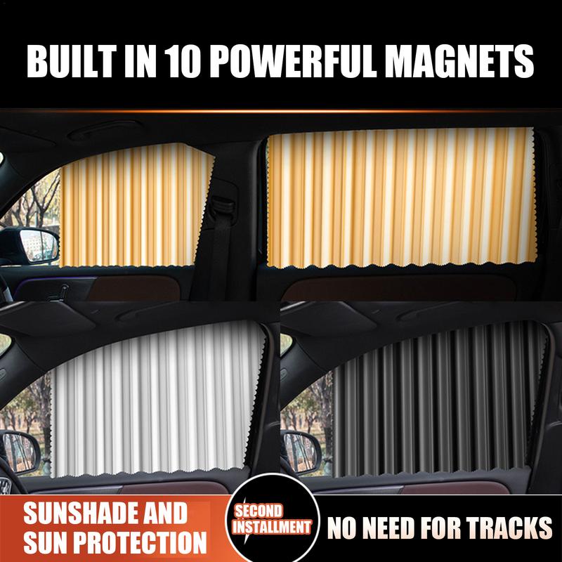 4pcs Magnetic Car Sunshade Cover Summer UV Protection Side Rear Window Curtain Black Mesh Sun Shade Cover Auto Car Accessories