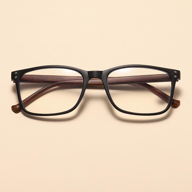 Fashion Wood Grain Square Reading Glasses Men High Definition Anti Blue Light Presbyopic Eyeglasses for Women Reading Eyewear