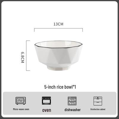 ZISIZ Household Ceramic Bowl Set