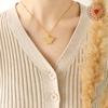 Women's 18K Gold Angel Pendant Necklace - European & American Hip Hop Style, Titanium Steel Clavicle Chain