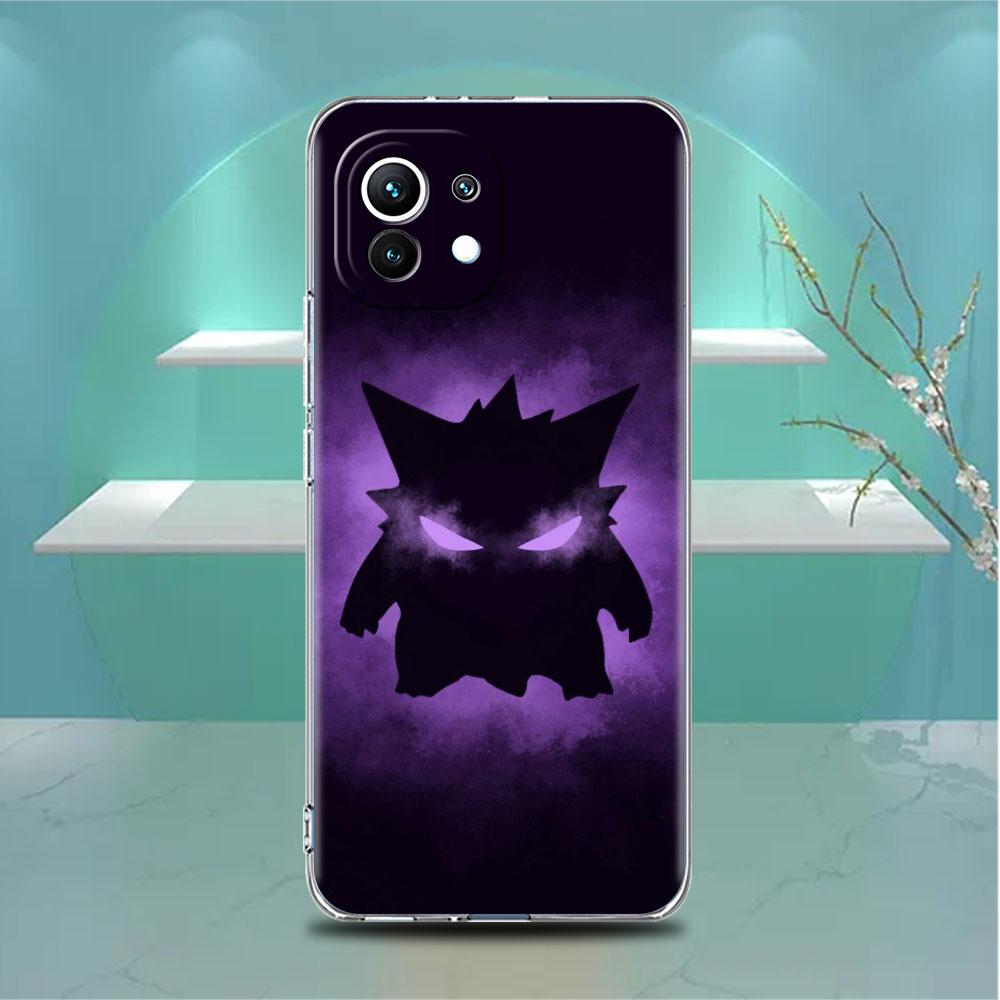 

Прозрачный чехол для Xiaomi Mi Poco X3 NFC M3 Pro F3 F1 11 Lite 12 Note 10 11T 9T, прозрачный чехол для телефона с милым покемоном Gengar Redmi Note 9S