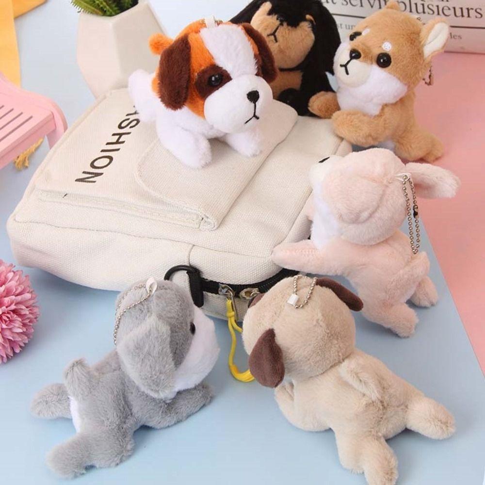 Bag Charm Puppy Plush Keychain Decoration Dog Plush Doll Jewelry Gift Dog Pendant Backpack