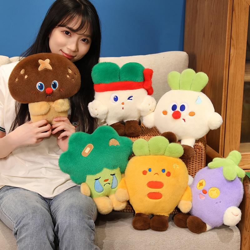 Cartoon Simulated Vegetable Homophone Doll Garlic Eggplant Carrot Doll Plush Toy Ornaments Decorative Doll