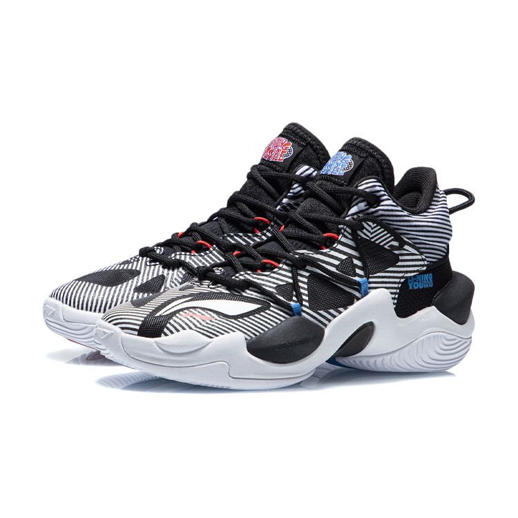 Li Ning Youth Air Strike Low Comfortable Non-Slip Wear-Resistant Breathable Lightweight Rebound Mid-Top Basketball Shoes YKBR036-43