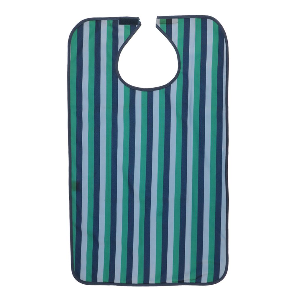 Waterproof PVC Adult Eating Bib Reusable Clothing Protector Apron for Elderly Dining Care and Patient Meals зелёный