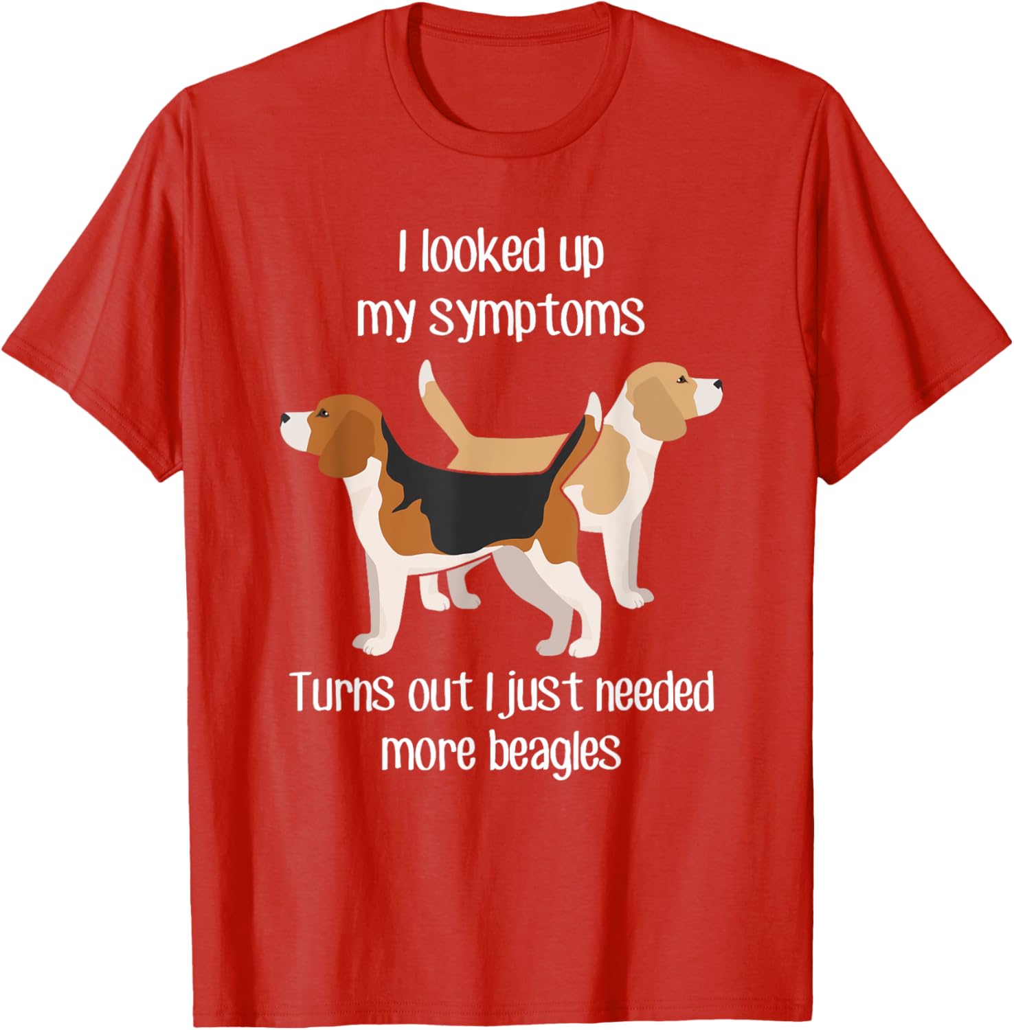 Funny Beagle Symptoms Cure Graphic Tee Cute Dog Lover Cotton Casual T-Shirt for Men S