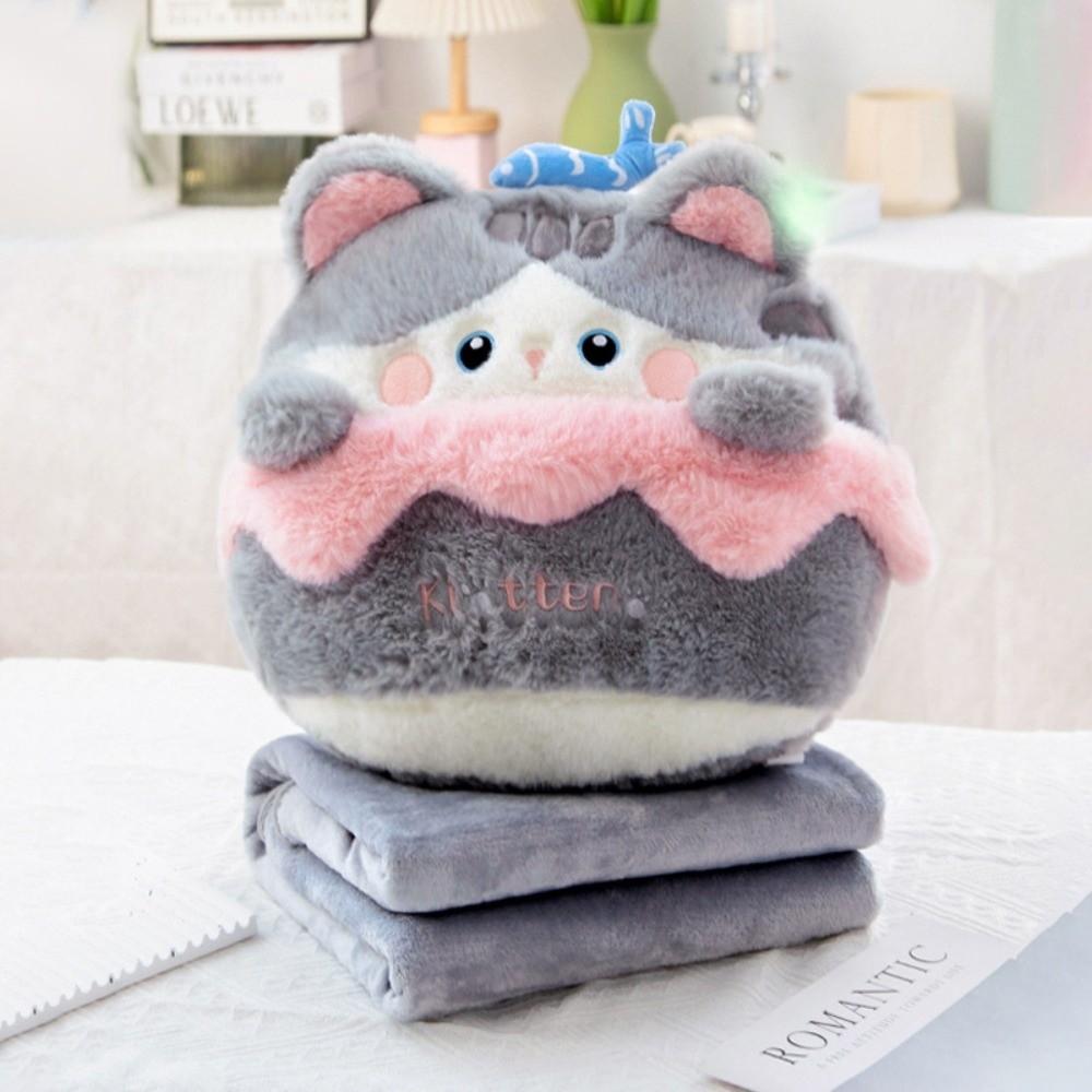 Cute 3 in 1 Quilt Pillow Fluffy Material Soft Texture Animal Pillow Cartoon Design Multifunctional Warm Blanket Winter Season