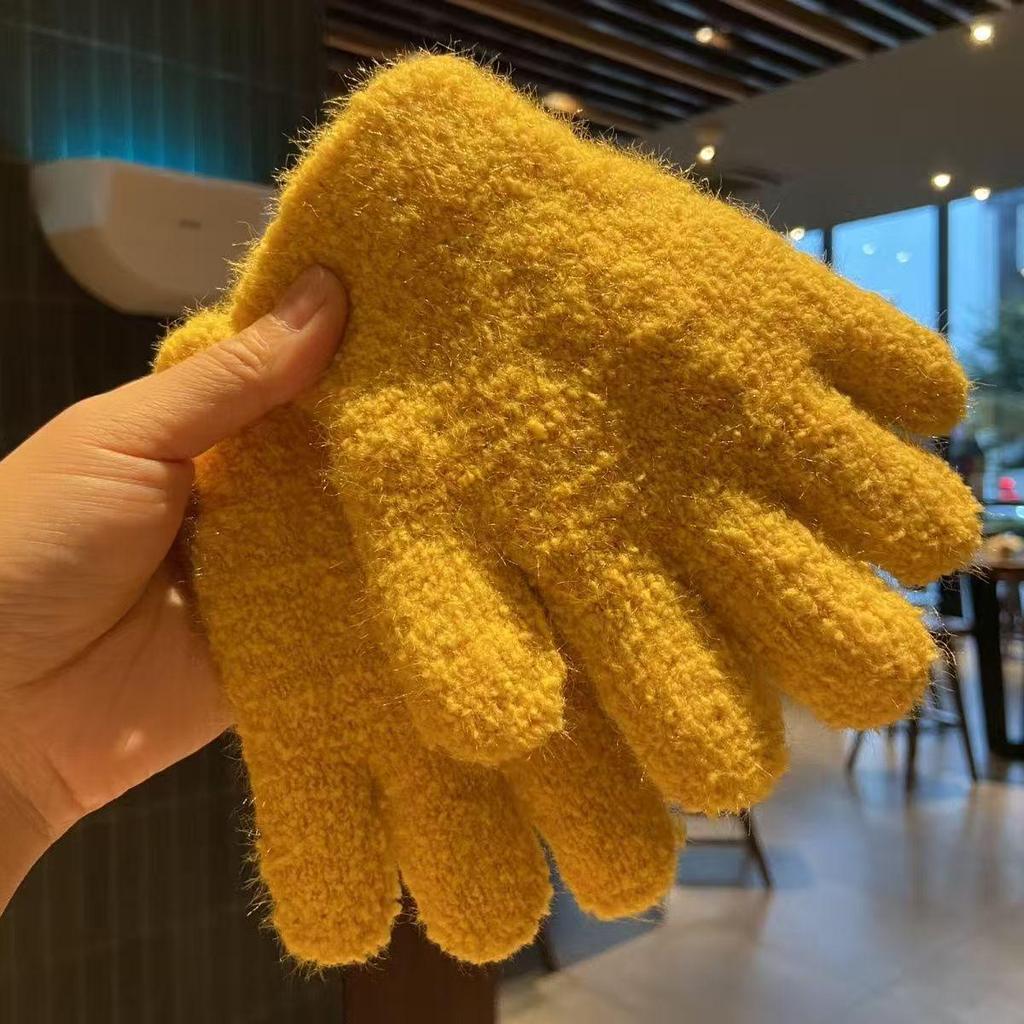 Warm Fleece-Lined Children's Gloves, Medium/Large, Ages 3-6, Thickened for Autumn/Winter, Cute Cold Protection for Students