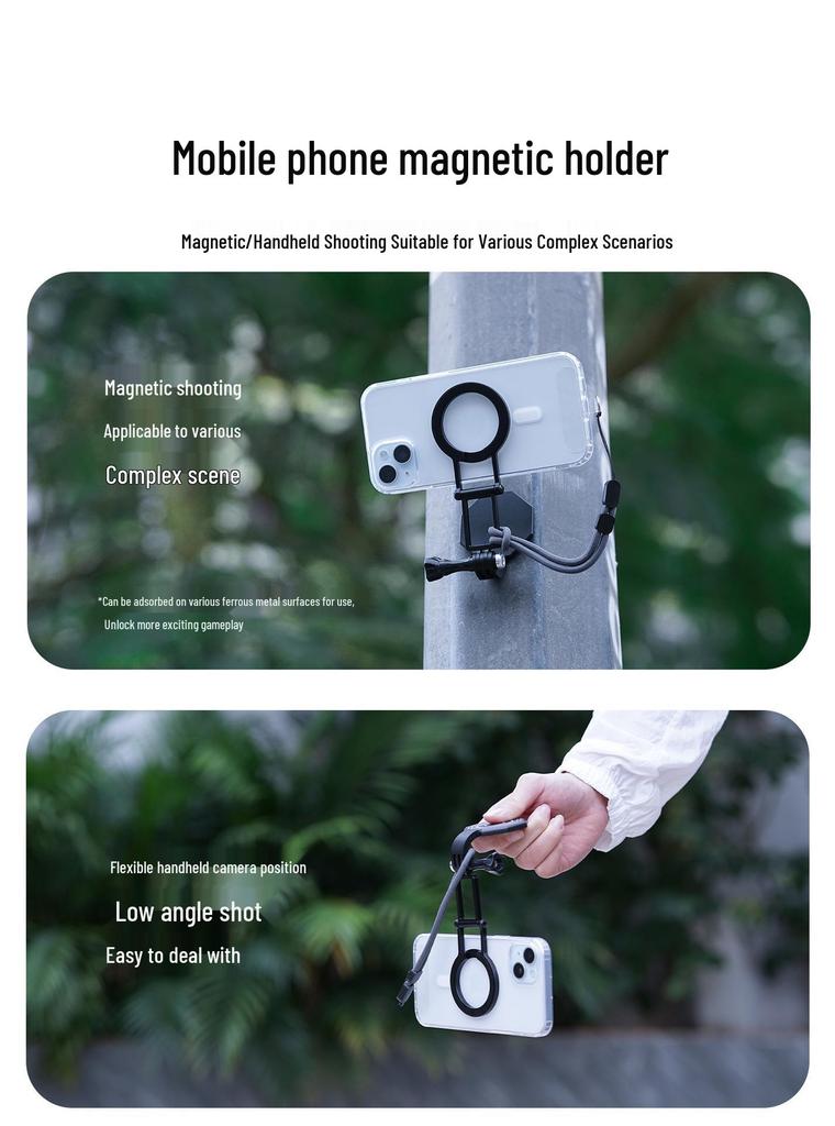 MagSafe Magnetic Holder for Apple 17 Series: Neck Hanging, Horizontal/Vertical Switch, First-Person Selfie Clip.