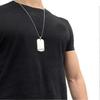 Military Tag Necklace Titanium Steel Round Bead Chain Fashionable Dog Tag Pendant Necklace for Daily Festival