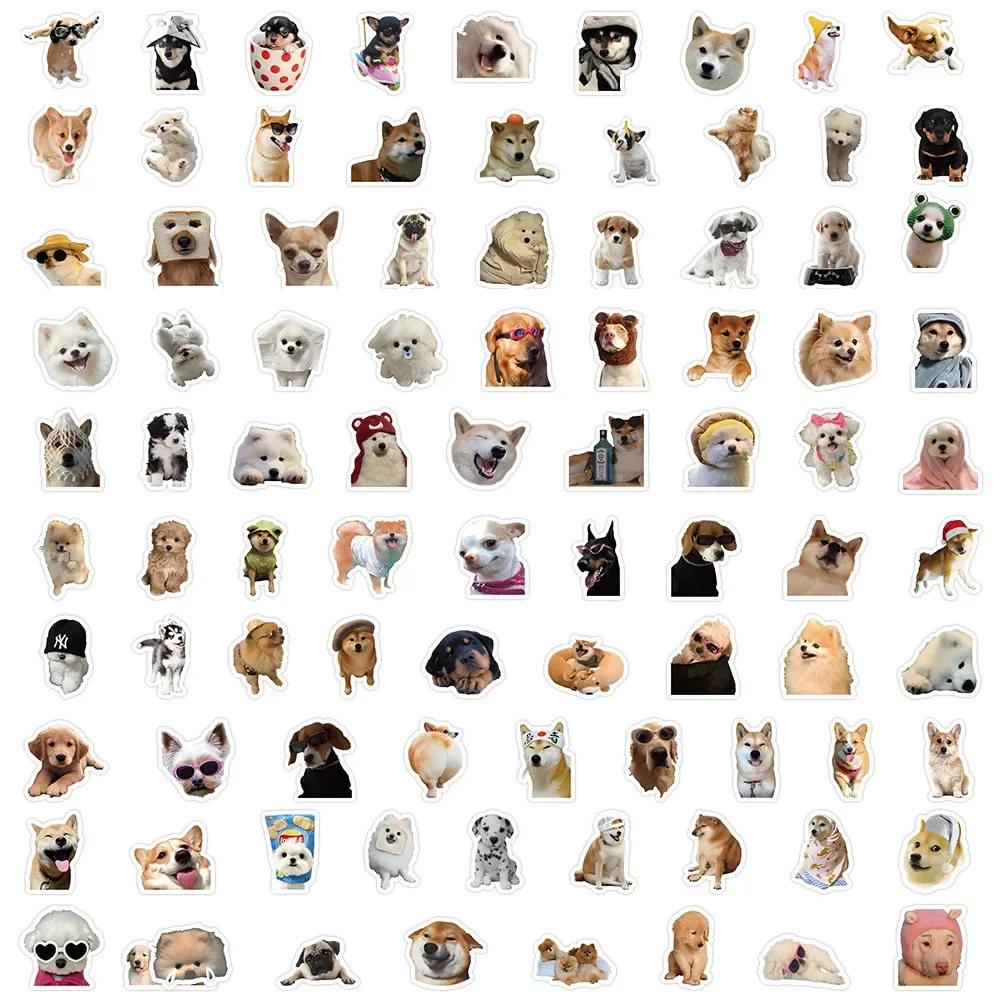 100pcs Funny Dog Stickers Cartoon Cute Decals Toy Stationery Guitar Phone Bicycle Laptop Luggage Car Graffiti Kids Sticker