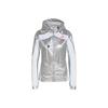 Chaqueta deportiva con capucha Space Jkt W para mujer, color plata oscuro metalizado.