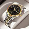 UTHAI Men's Watch High End Calendar Luminous Steel Wristband Fashion Trend Classic Business Quartz Watch Clock Gift
