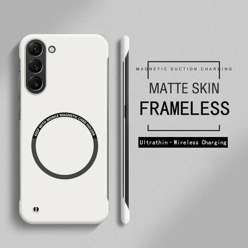Ultra Thin Frameless Magnetic Hard PC Phone Case For Samsung A55 A35 A15 A05S A73 A53 A23 A52 A32 A22 F05 F55 M55 Protect Cover