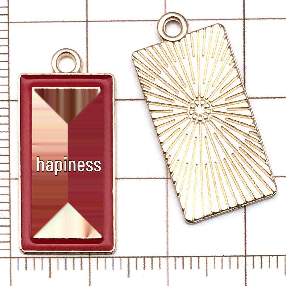 20 Red Enamel Alloy Chinese Blessing Character Charms for DIY Jewelry