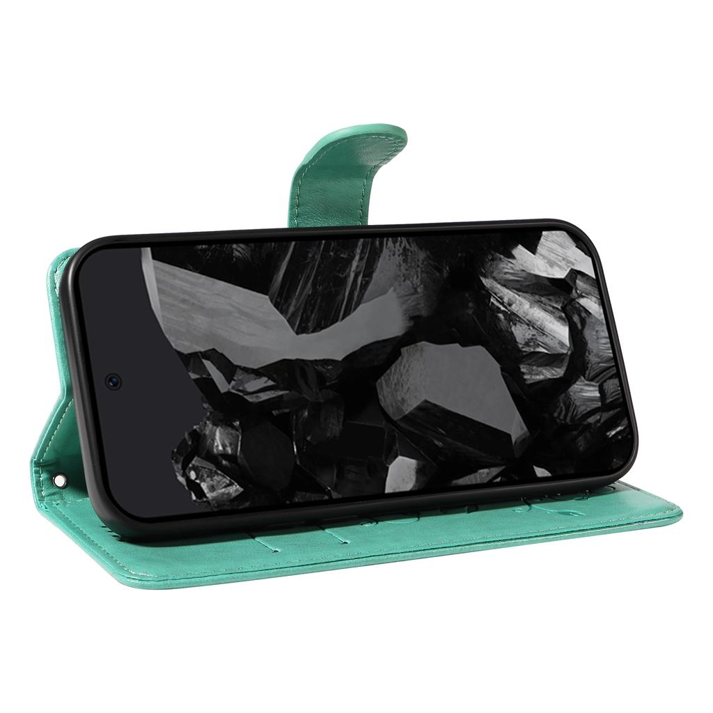 For Google Pixel 9 Pro XL/Google Pixel 10 Pro XL PU Leather Cases Flower Pattern Wallet Stand Phone Cover with Strap