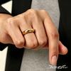 Trendy Minimalist 18K Gold-Plated Titanium Steel Pinky Ring: Curved Light Design for Women