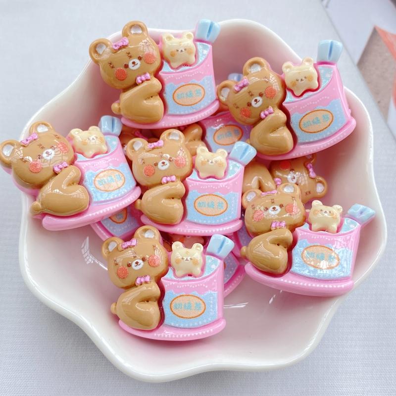10Pcs New Cute Little Bear Series Flat Back Resin Scrapbooking DIY Jewelry Hairpin Craft Decoration Accessorie