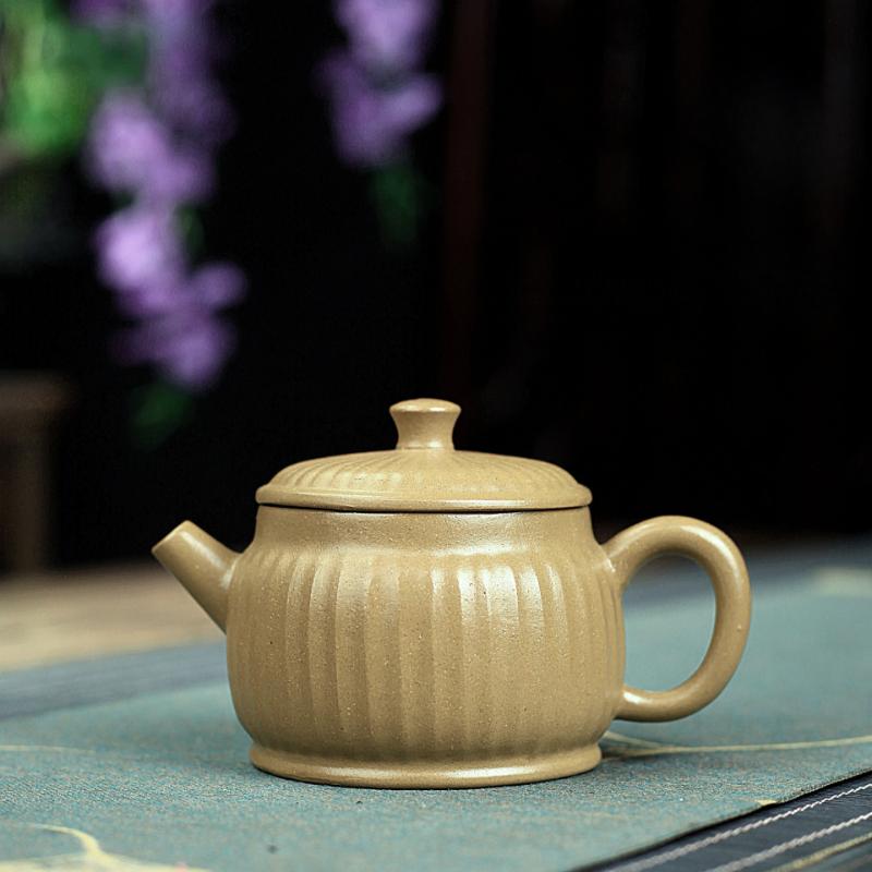 200ml Traditional Yixing Purple Clay Teapots Handmade Pot Raw Ore Dragon's Back Cyan Mud Tea Brewing Kettle Zisha Tea Set Gift