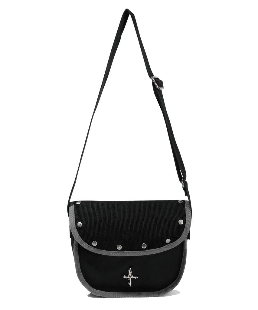 Not4Nerd 4 Symbol Stud Corduroy Mini Cross Bag - Black