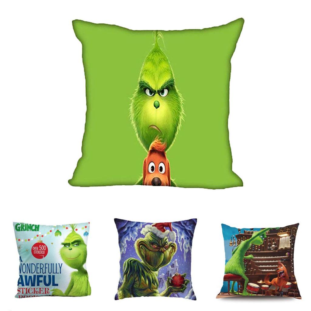 Cozy Grinch 3d Printing Christmas Pillow Case In Super Soft Peach Skin For Festive Sofa Decor