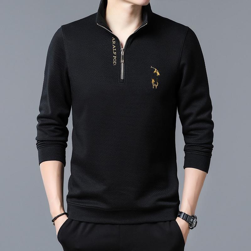 

Осенне-зимняя толстовка, мужская бархатная новая повседневная рубашка с воротником-стойкой и половиной молнии, весенне-осенняя футболка с длинными рукавами, рубашка с утолщенным дном XXXXL