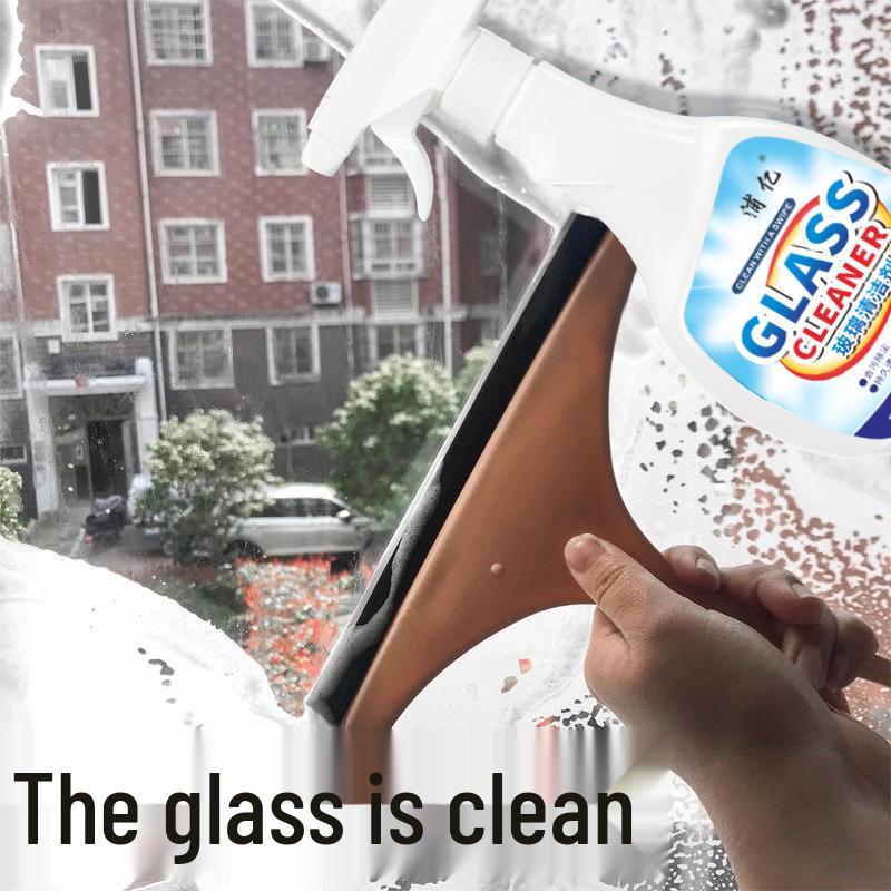 Powerful Glass Cleaner for Home & Bathroom Windows with Stain and Scale Remover Tool