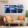 Arte da Parete per Auto 3D Tela ad Olio con Cornice in Pino